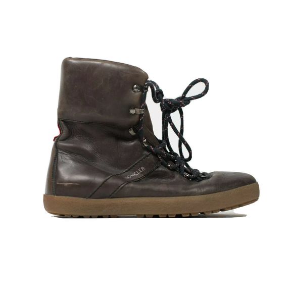 Moncler Mens Size 42 Brown Boots Lace Up Leather